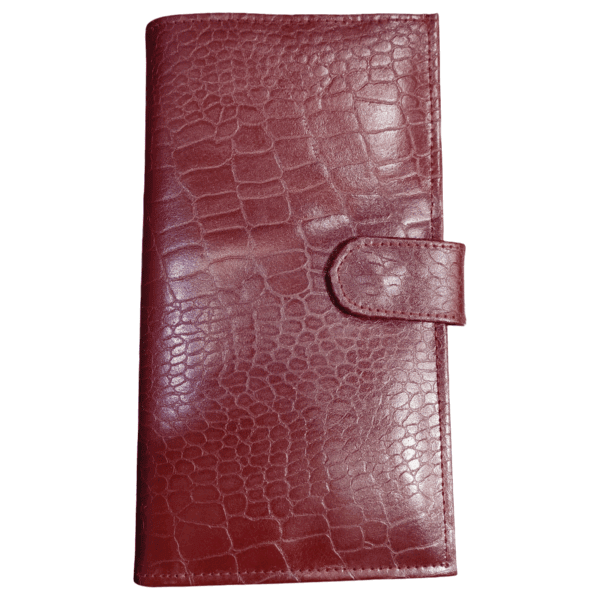 Travel kit / Long wallet / passport kit ( Crocodile Mahroon )