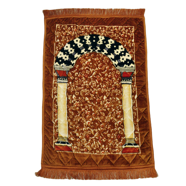 Brown Ja-e-Namaz with Masjid e Nabvi Pillar