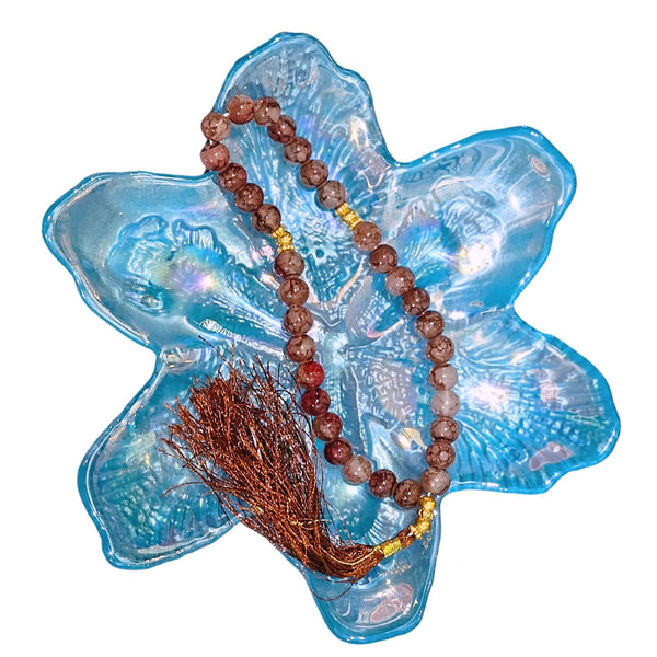 Brown Marble Effect Tasbeeh 33 Beads
