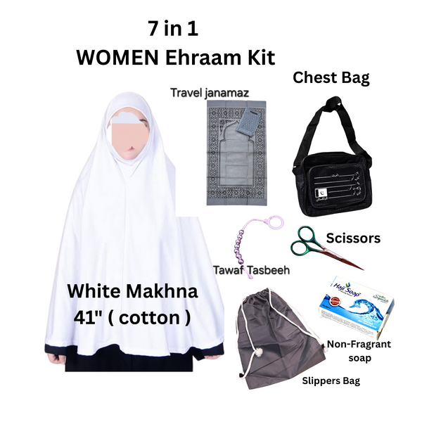 7 in 1 Women Umrah Kit - White