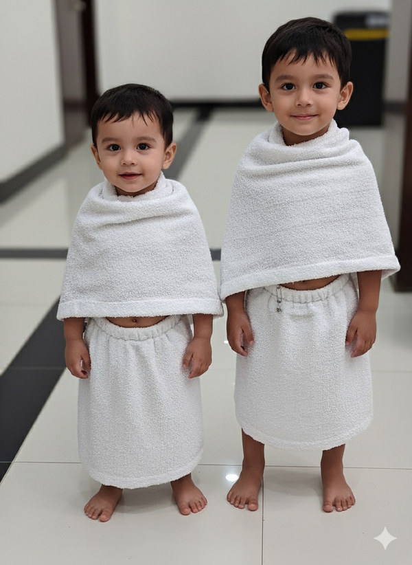 2-Piece Newborn to 2 Years Stitched Ehraam – Soft Towel Fabric